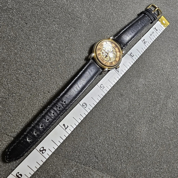 Gitano Quartz Ladies Fashion Watch Gold Tone Black Strap Working Roman Dial show - Picture 9 of 9